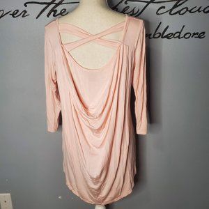 Kate & Mallory Soft Pink Top with Criss-Cross Back, M